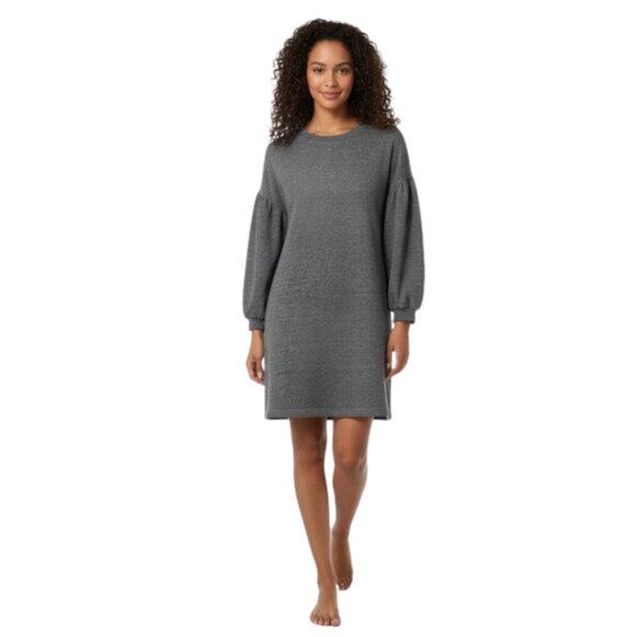 Madewell Dresses & Skirts - Madewell Heather Gray Sweatshirt Dress w/ Bubble Sleeves – Comfy & Cute